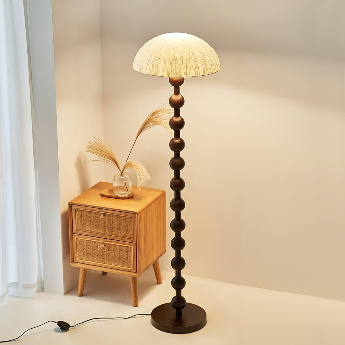 Lyliril retro-gulvlampe i træ