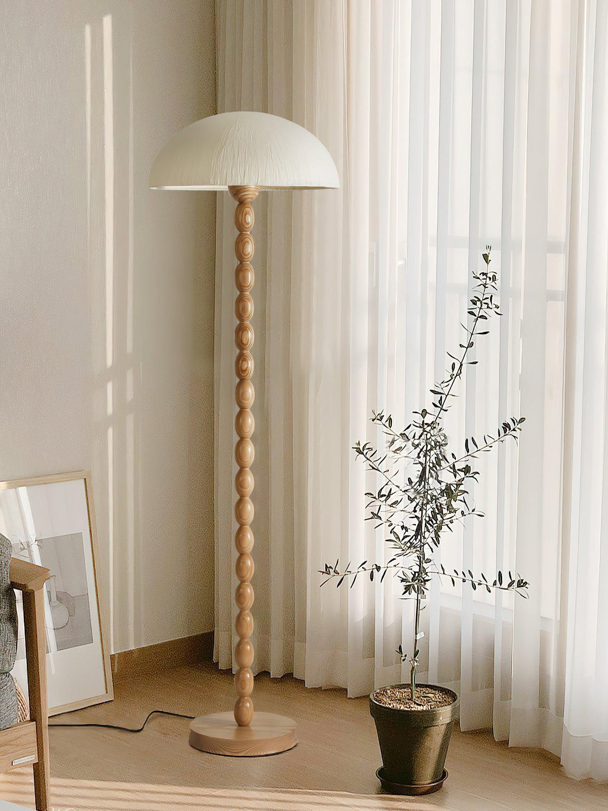 Lyliril retro-gulvlampe i træ