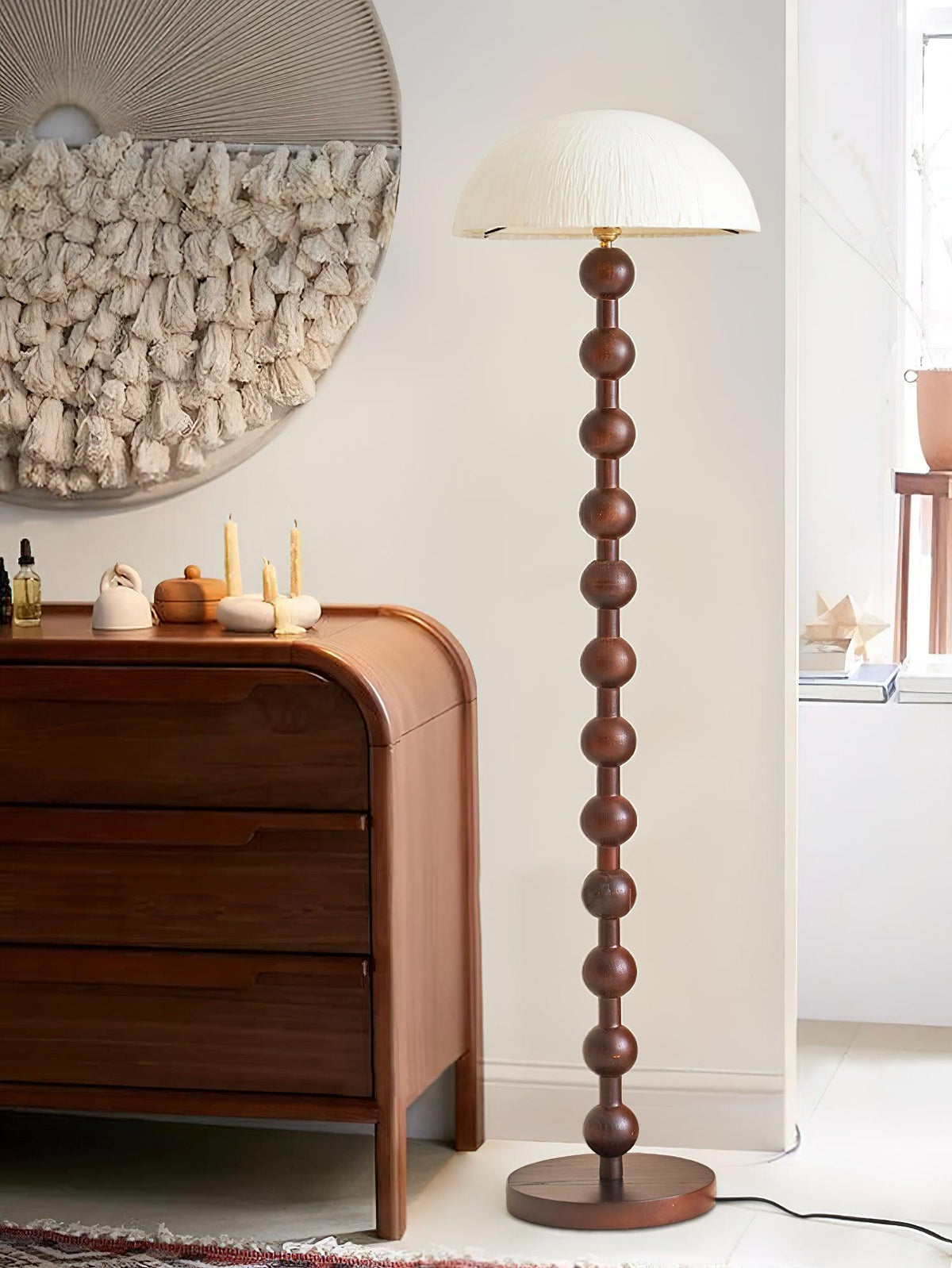 Lyliril retro-gulvlampe i træ