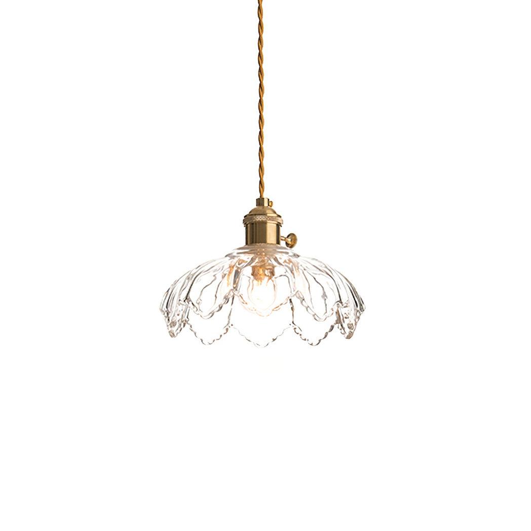 Limea pendellampe med grøn glasblomst