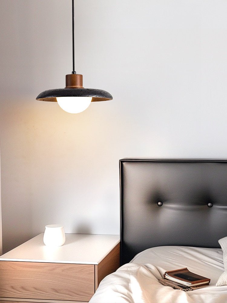 Podve minimalistisk pendel i sort travertin