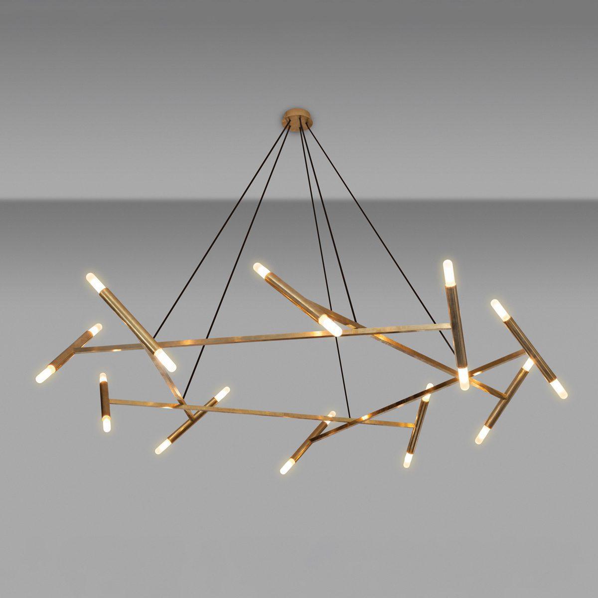 Soliriel moderne lysekrone i messing