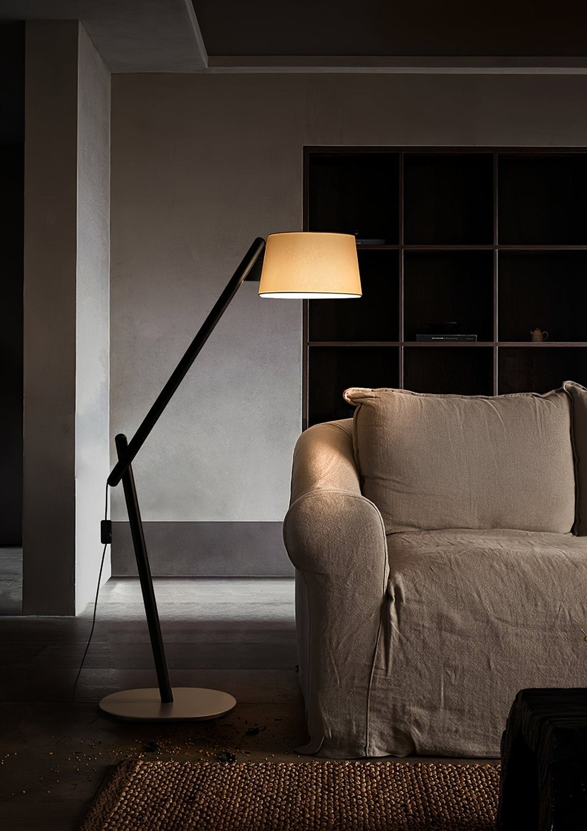 Cethar skandinavisk golvlampa i textil