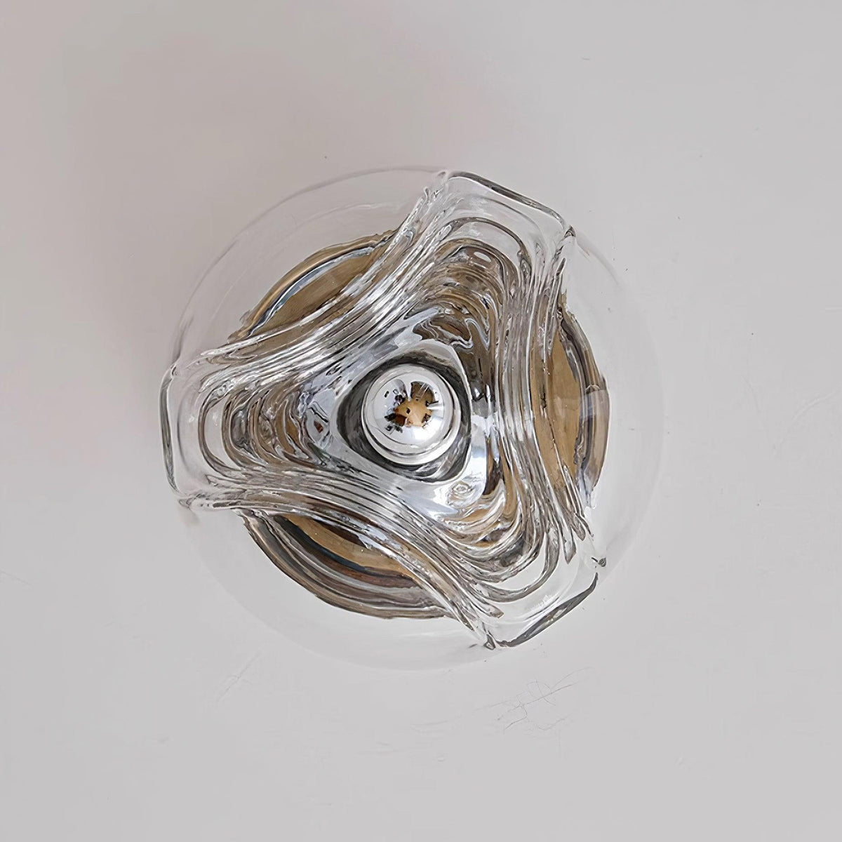 Candeeiro de parede com textura em espiral, vidro transparente, âmbar e cinzento fumado, moderno e decorativo