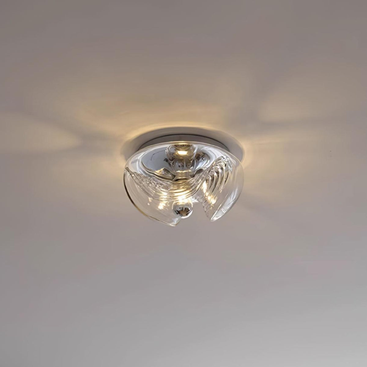 Candeeiro de parede com textura em espiral, vidro transparente, âmbar e cinzento fumado, moderno e decorativo