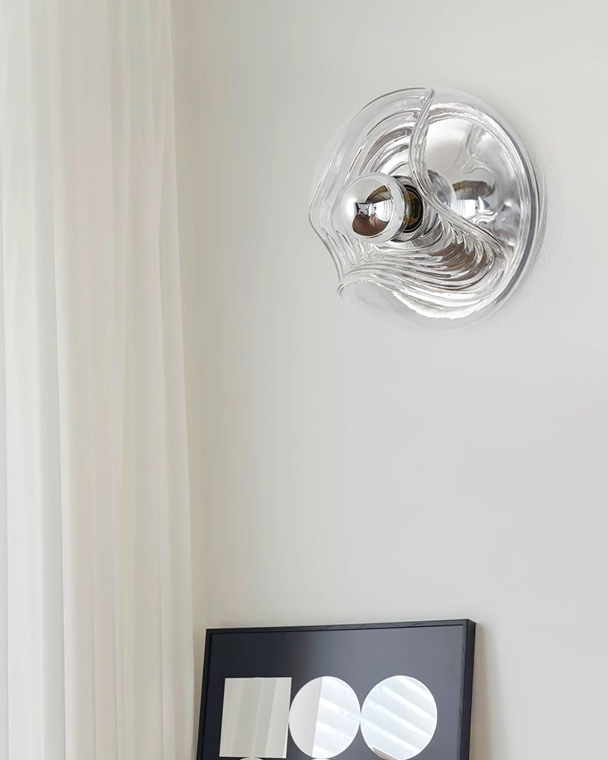 Candeeiro de parede com textura em espiral, vidro transparente, âmbar e cinzento fumado, moderno e decorativo