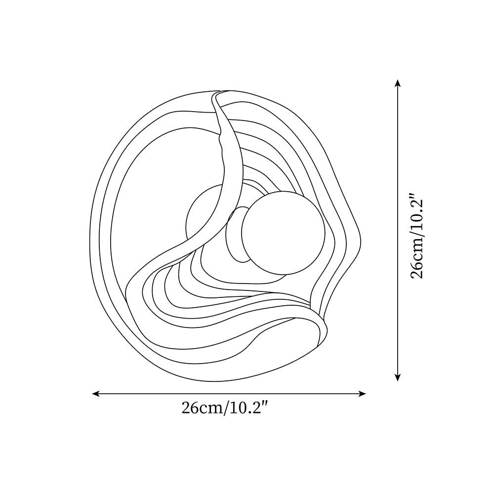 Candeeiro de parede com textura em espiral, vidro transparente, âmbar e cinzento fumado, moderno e decorativo
