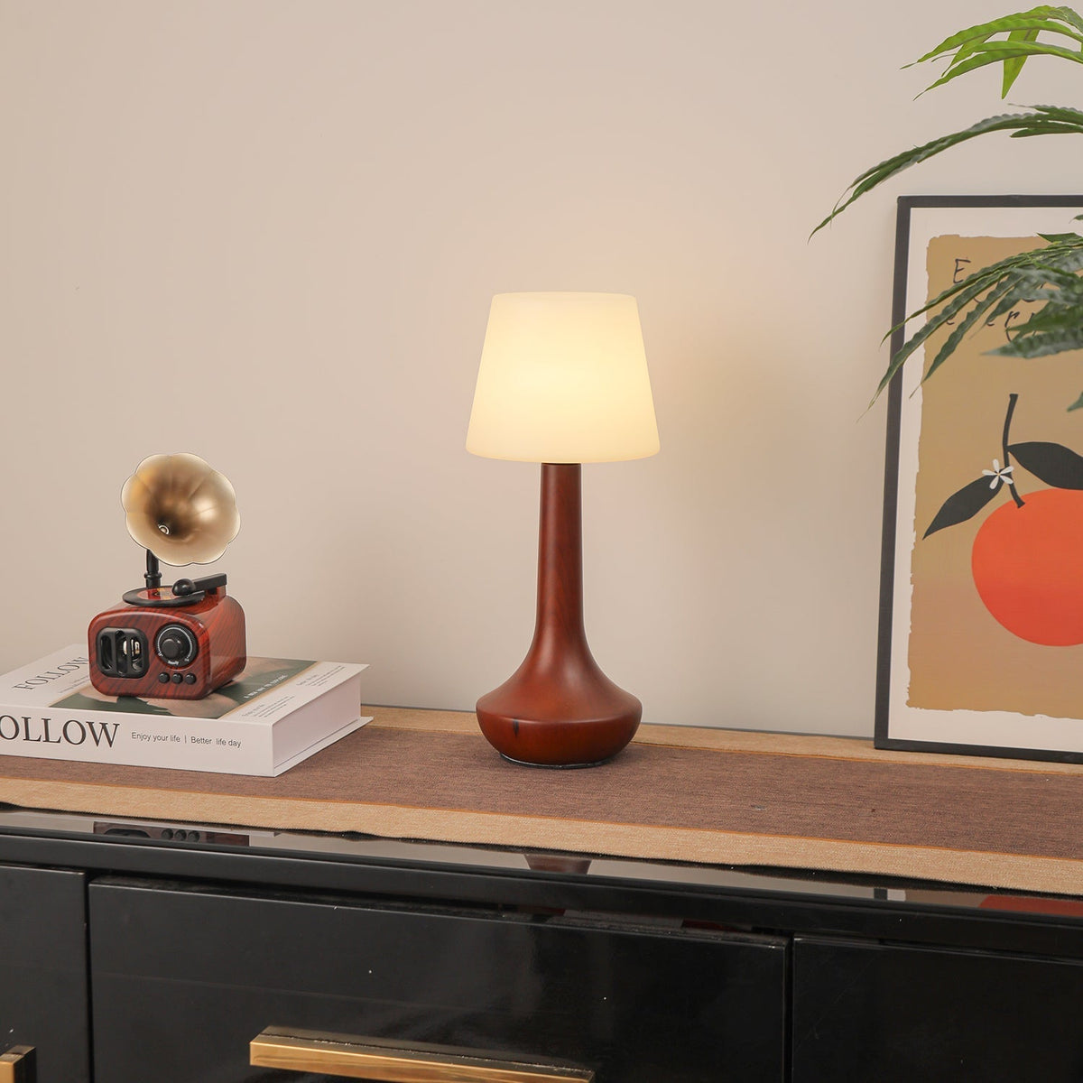 Bello retro-bordlampe i træ
