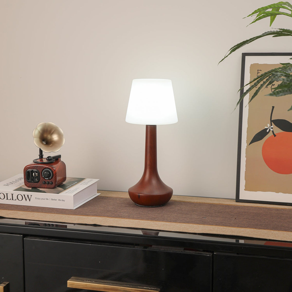 Bello retro-bordlampe i træ