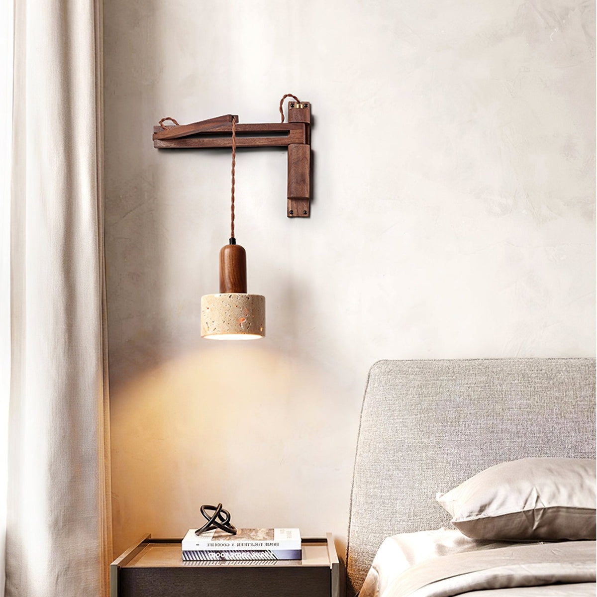 Arboren Adjustable Travertine Dome-vägglampa