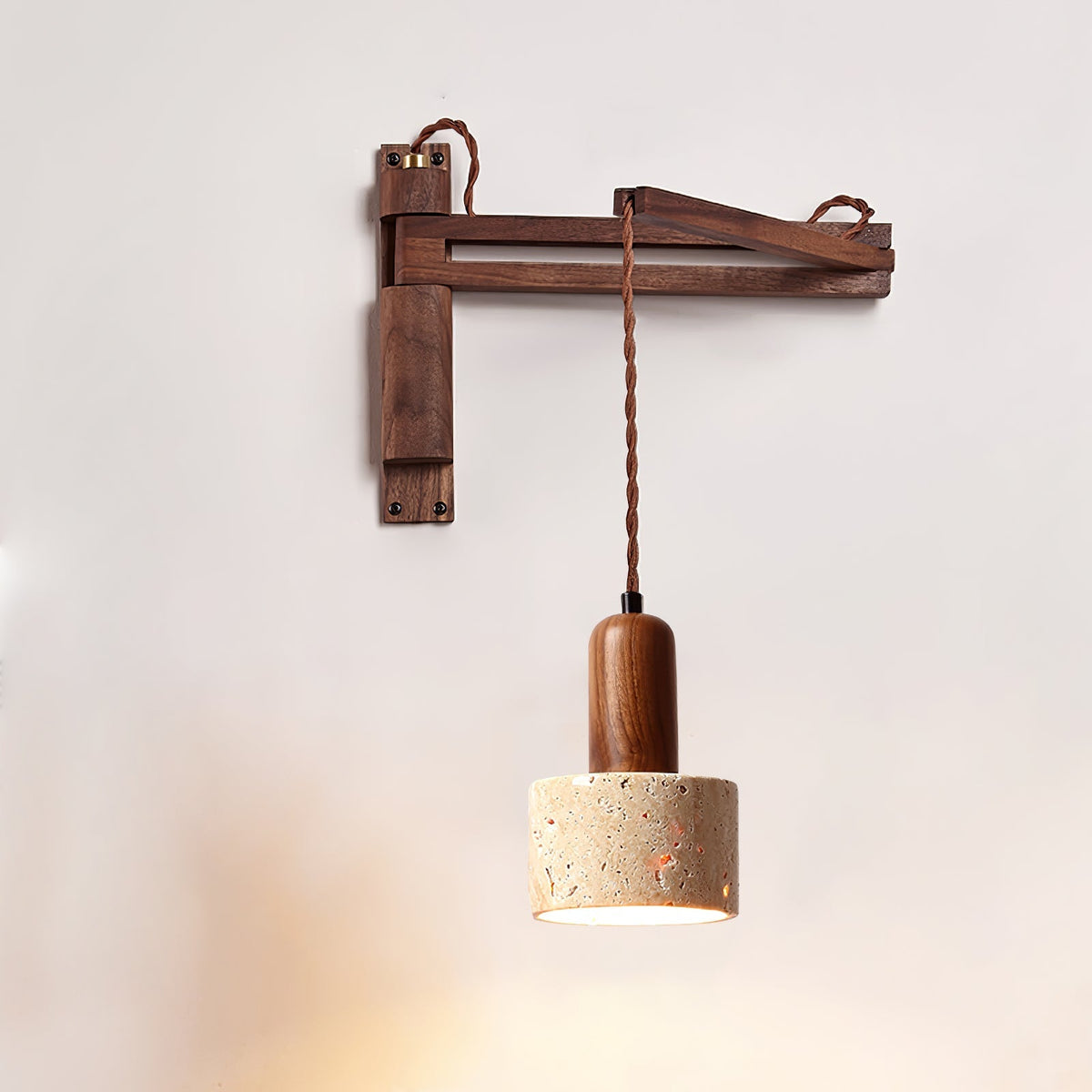 Arboren Adjustable Travertine Dome-vägglampa