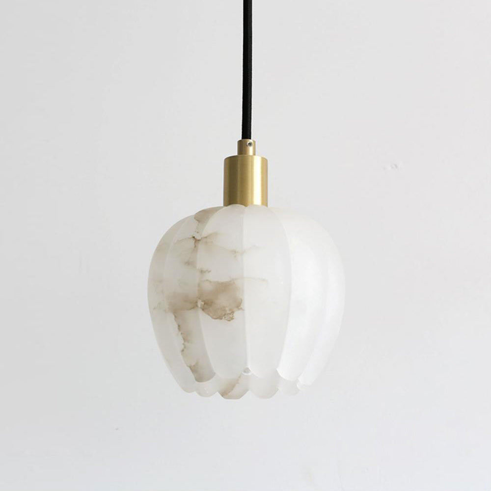Ritta blomsterformet pendellampe i alabast