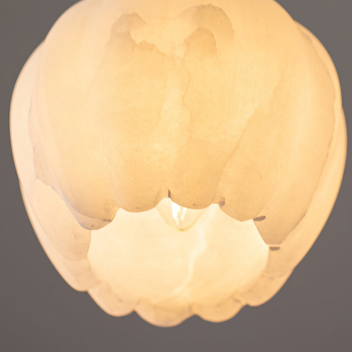 Ritta blomsterformet pendellampe i alabast