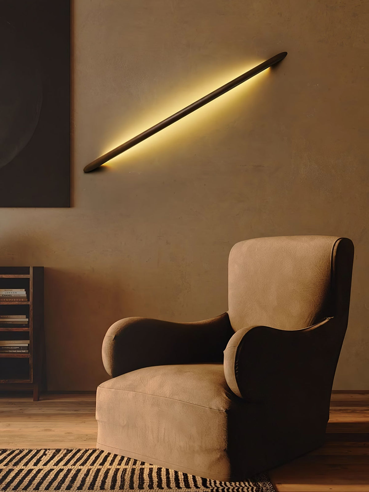 Evvinos modern minimalistisk linjär vägglampa i trä