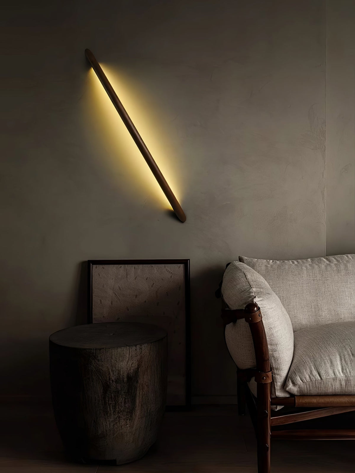 Evvinos modern minimalistisk linjär vägglampa i trä