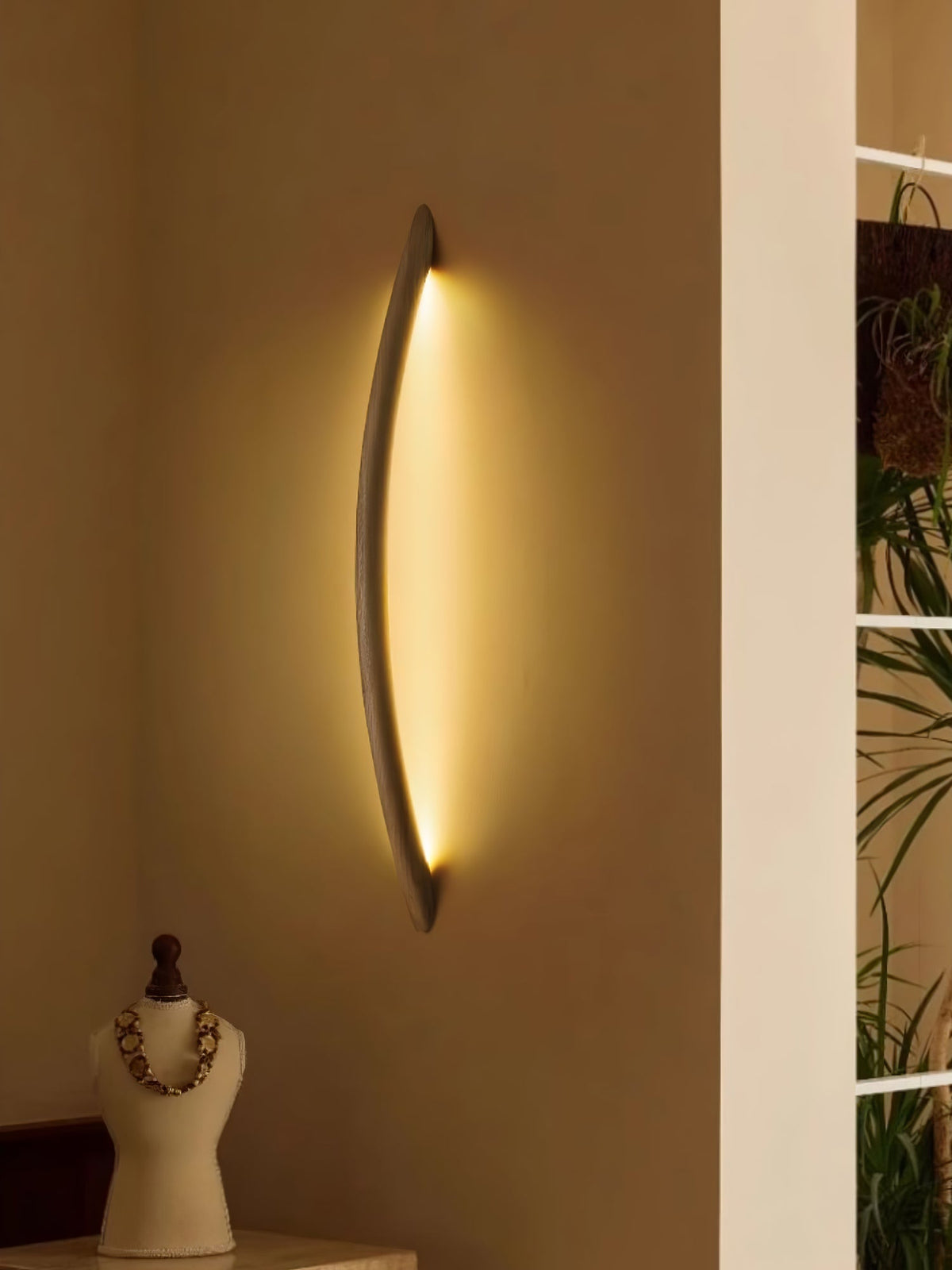 Evvinos modern minimalistisk linjär vägglampa i trä
