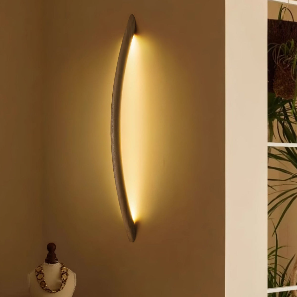Evvinos modern minimalistisk linjär vägglampa i trä