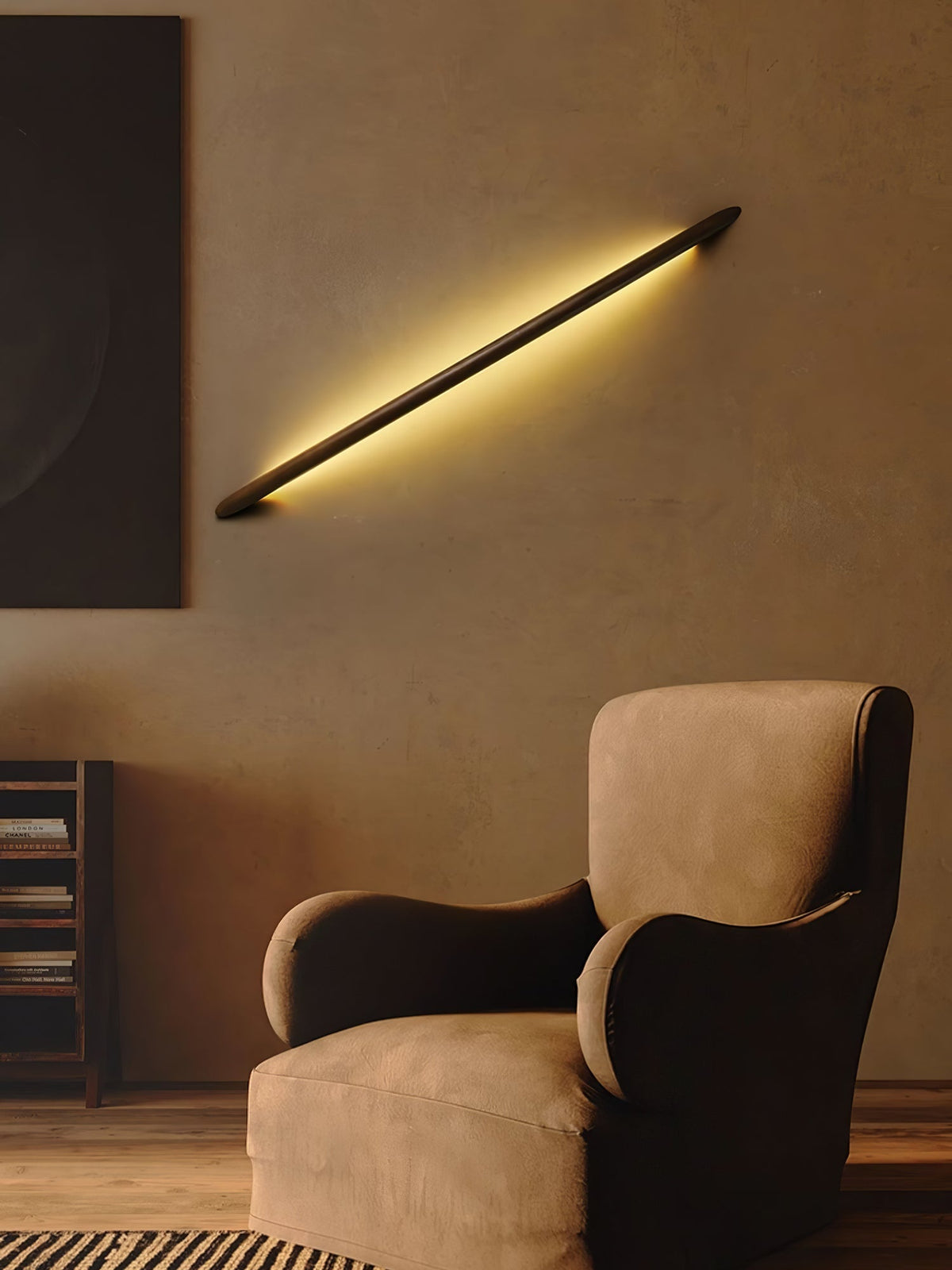 Evvinos modern minimalistisk linjär vägglampa i trä
