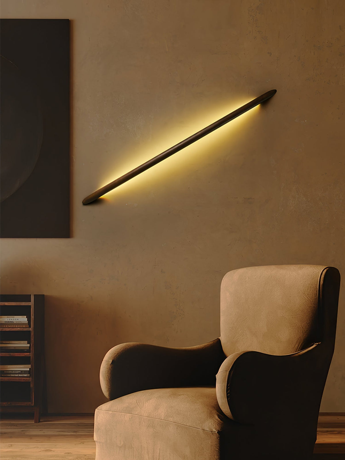 Evvinos modern minimalistisk linjär vägglampa i trä
