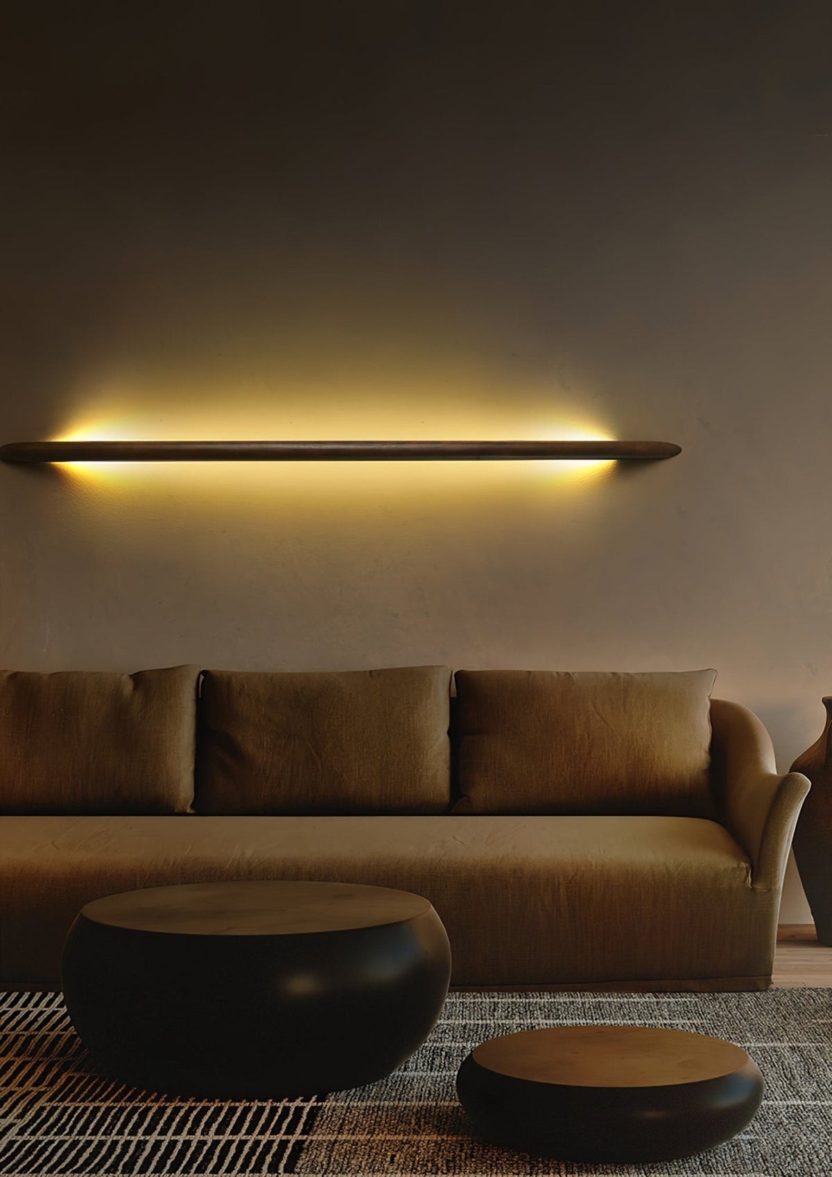 Evvinos modern minimalistisk linjär vägglampa i trä