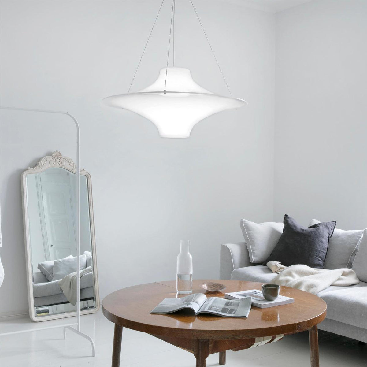 Candeeiro suspenso Dali em acrílico, em forma de OVNI, contemporâneo, para sala de estar