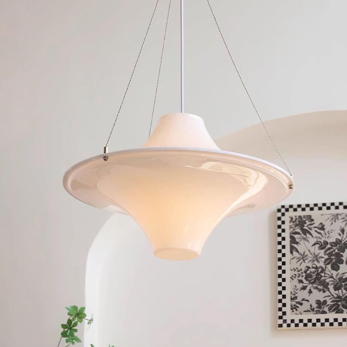 Candeeiro suspenso Dali em acrílico, em forma de OVNI, contemporâneo, para sala de estar