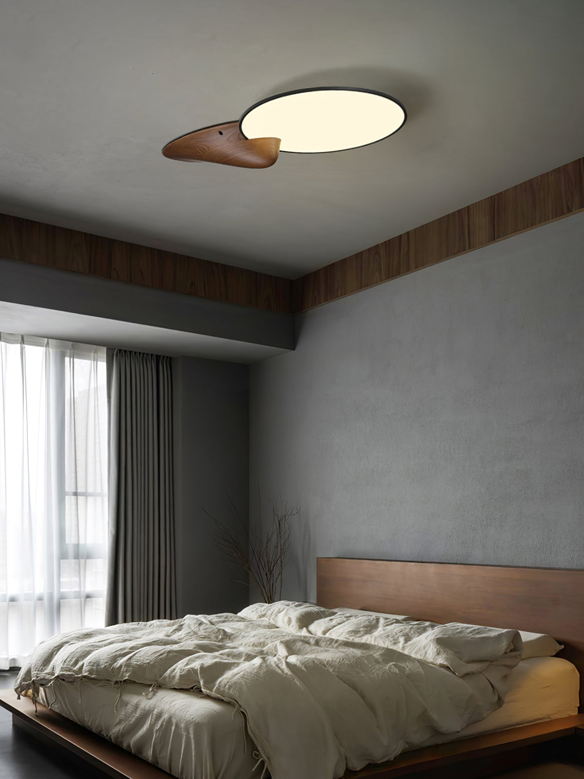 Zovenel eksklusiv loftlampe i træ med elegant spidsdesign