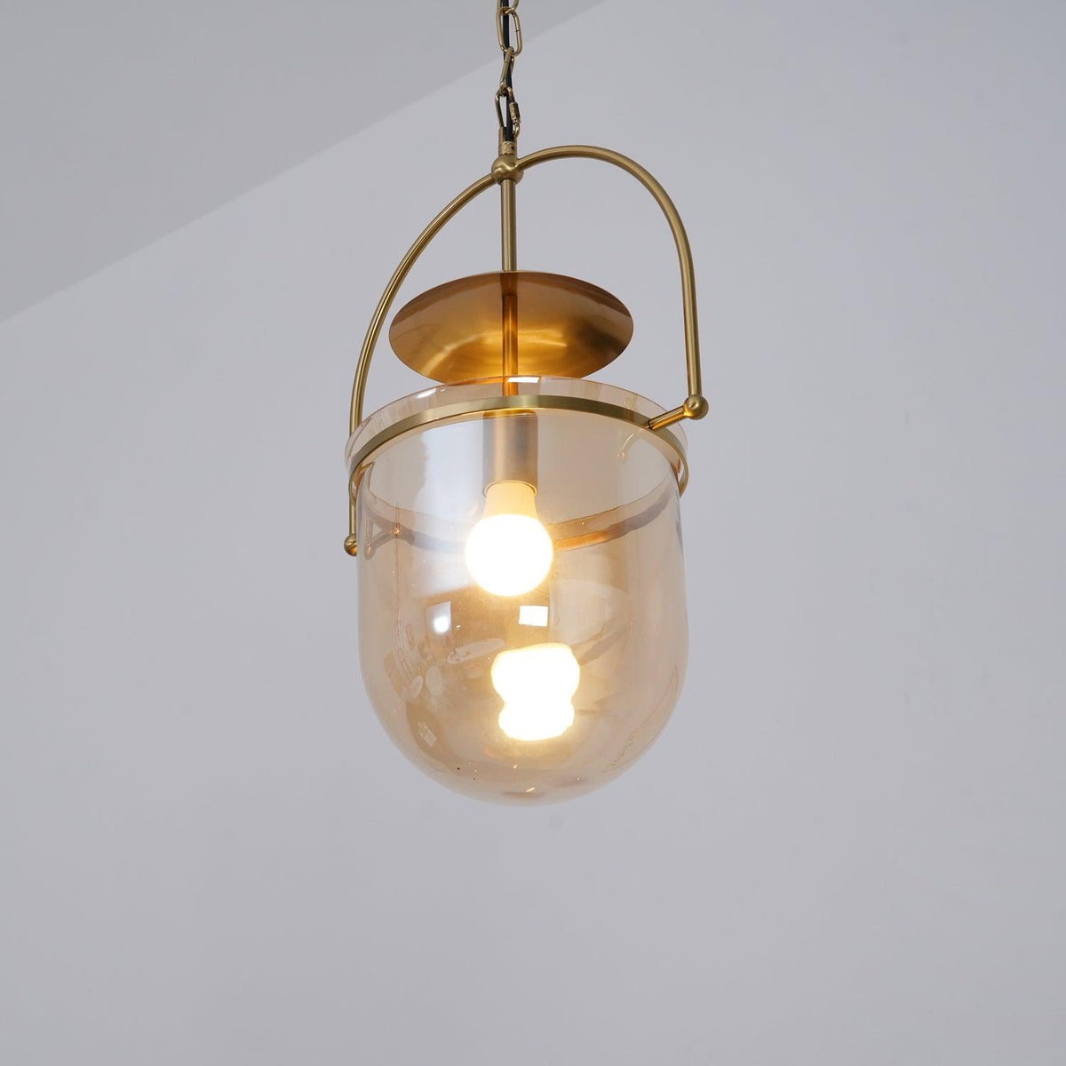 Velanaya pendellampa i glas och mässing, vintage för vardagsrum
