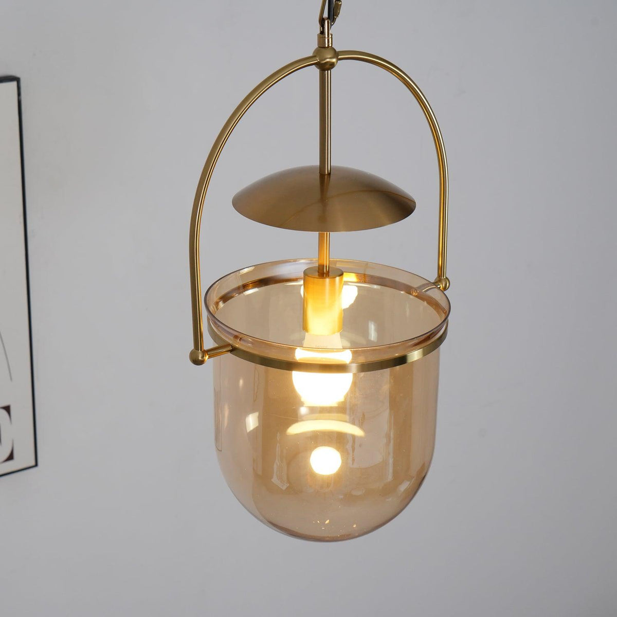 Velanaya pendellampa i glas och mässing, vintage för vardagsrum