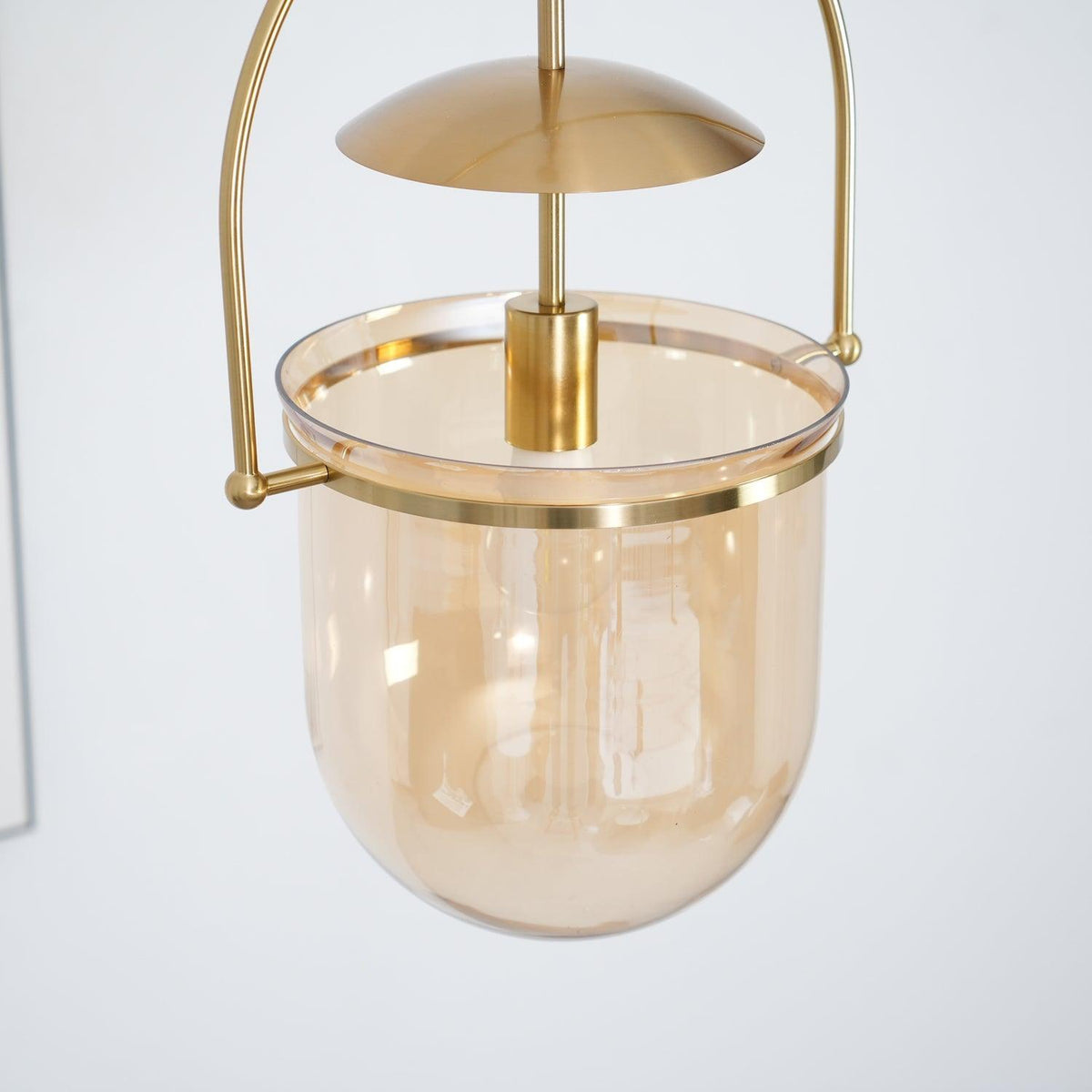 Velanaya pendellampa i glas och mässing, vintage för vardagsrum