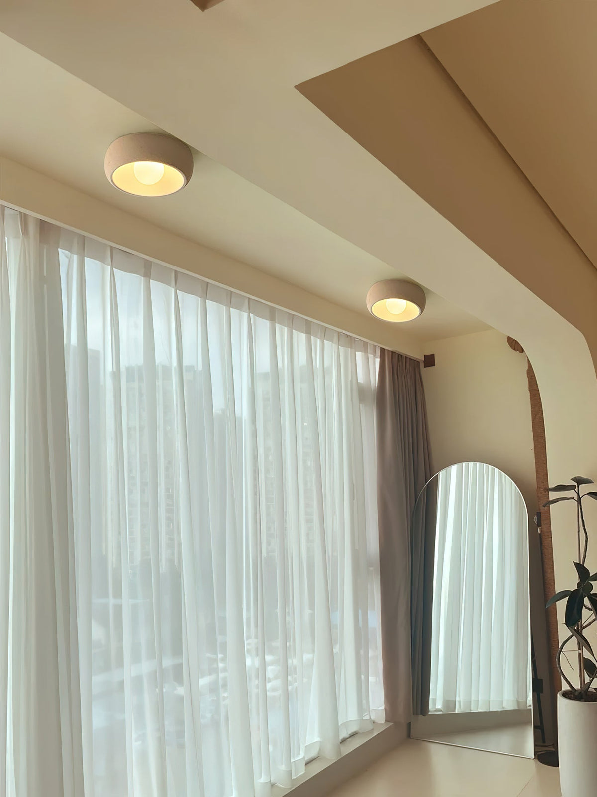 Talemu moderne minimalistisk rund loftslampe i glas
