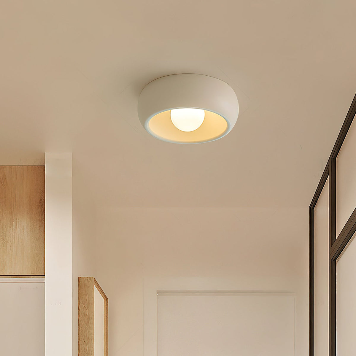 Talemu moderne minimalistisk rund loftslampe i glas