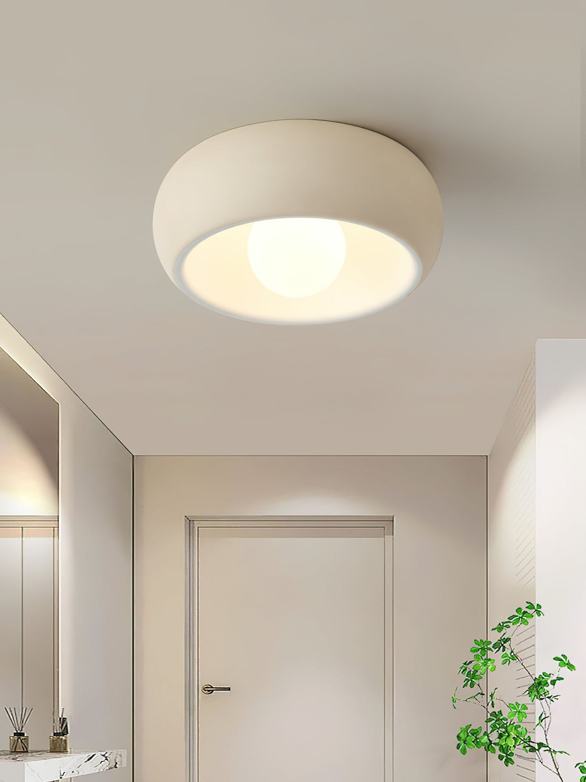 Talemu moderne minimalistisk rund loftslampe i glas