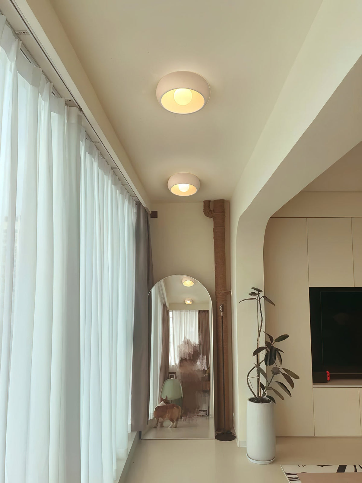 Talemu moderne minimalistisk rund loftslampe i glas