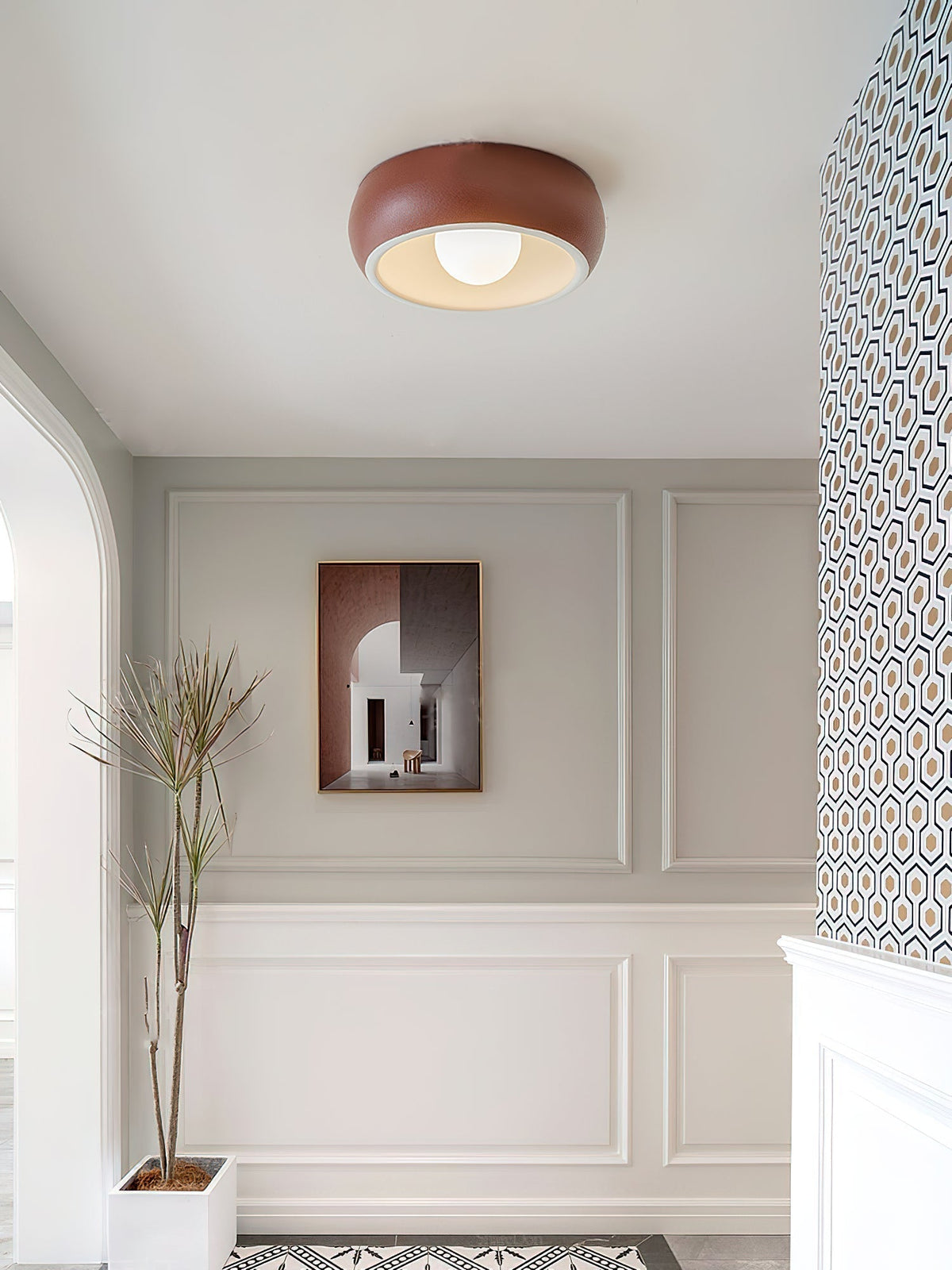 Talemu moderne minimalistisk rund loftslampe i glas