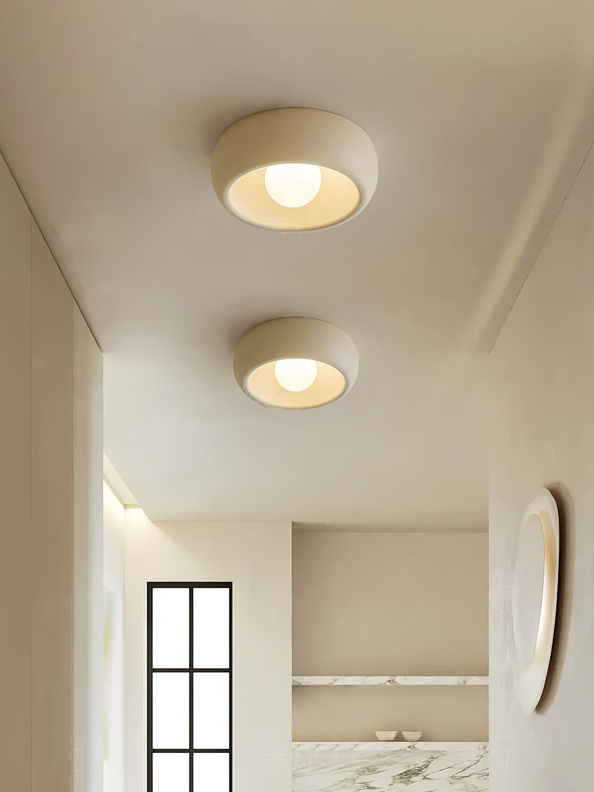 Talemu moderne minimalistisk rund loftslampe i glas