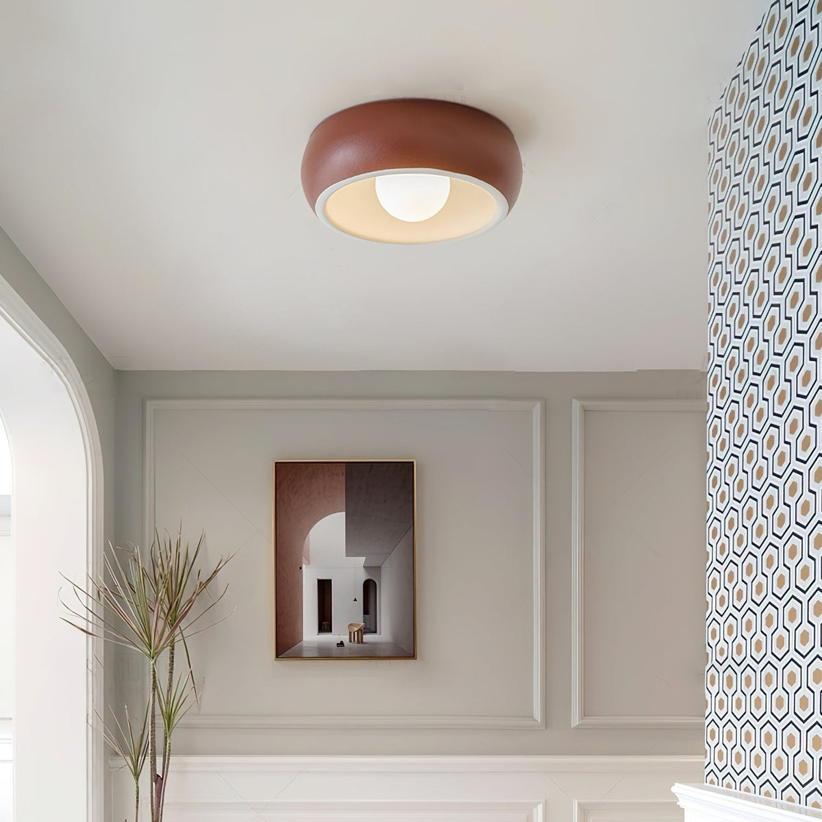 Talemu moderne minimalistisk rund loftslampe i glas