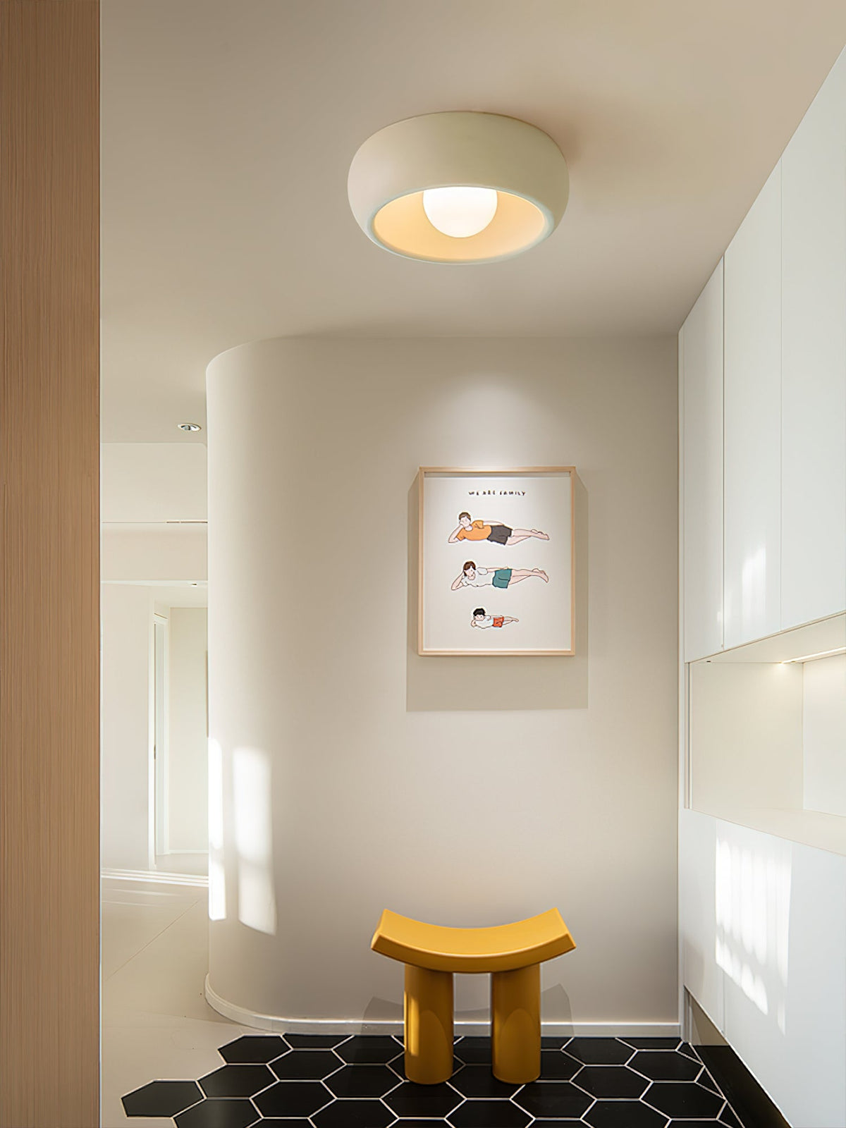 Talemu moderne minimalistisk rund loftslampe i glas