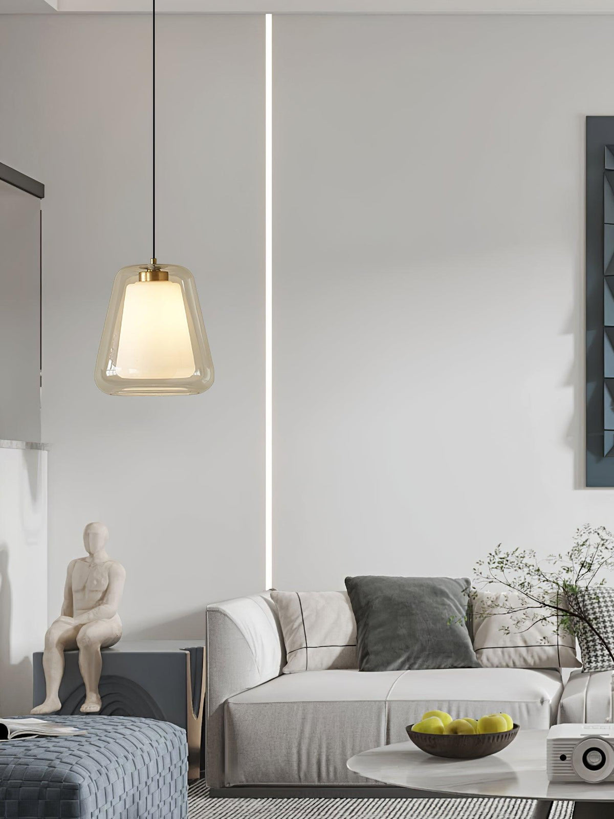 Ate moderne pendellampe i guld
