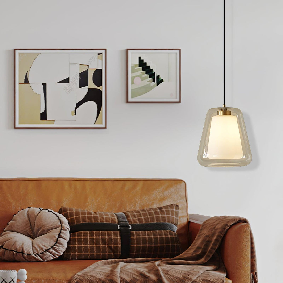 Ate moderne pendellampe i guld