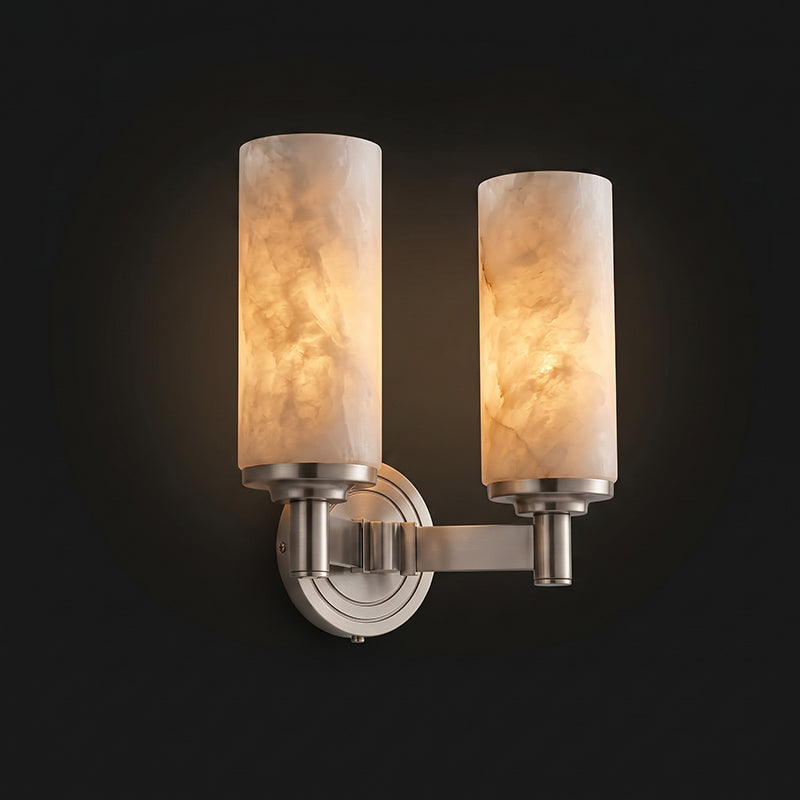 Navenford cylindrisk vägglampa i alabaster