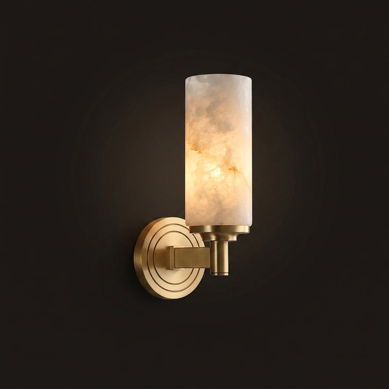 Navenford cylindrisk vägglampa i alabaster