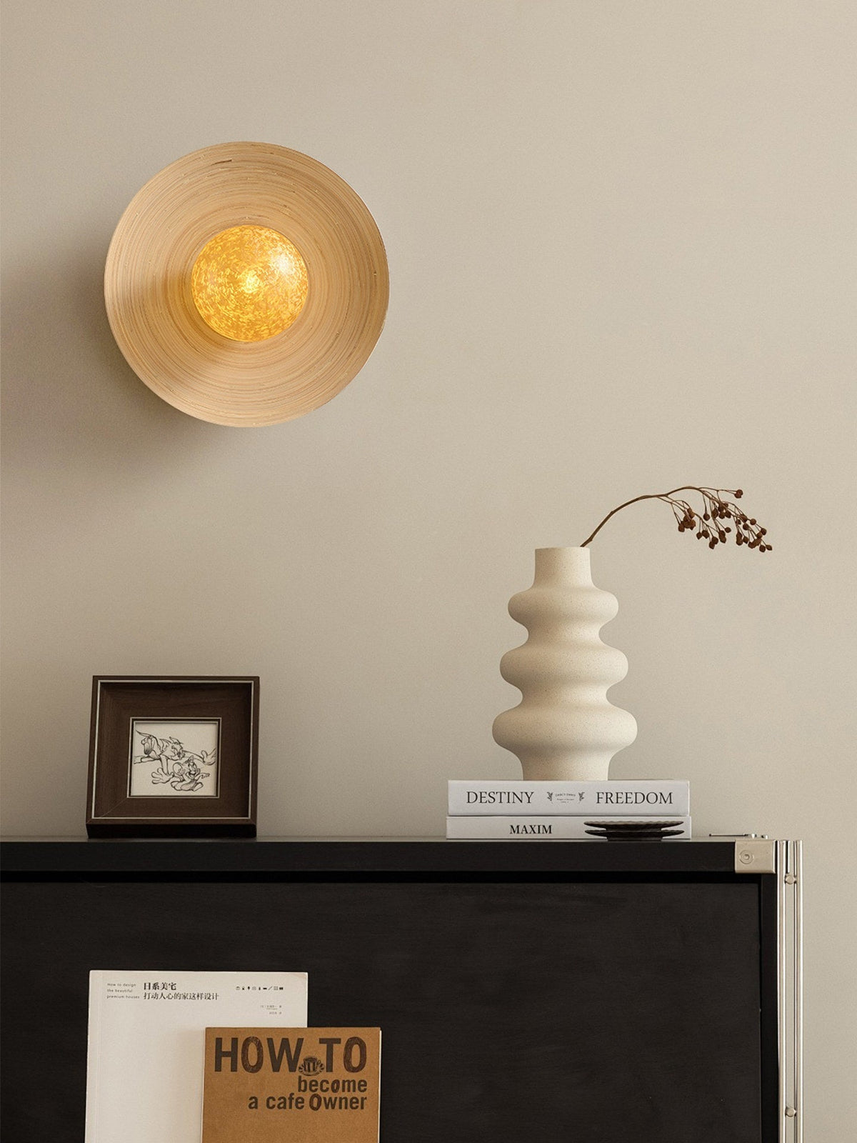 Candeeiro de parede Solinise Bamboo Halo