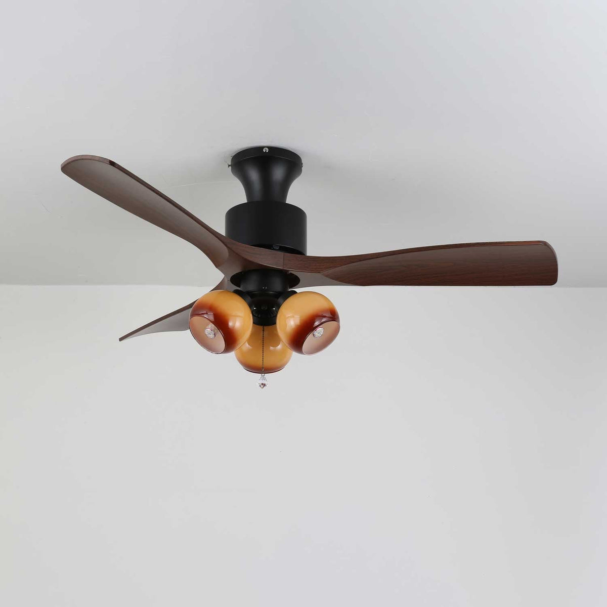 Gwen vintage-loftsventilator med glas og lys