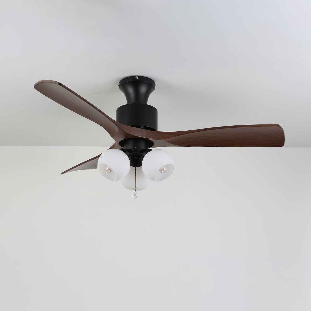 Gwen vintage-loftsventilator med glas og lys