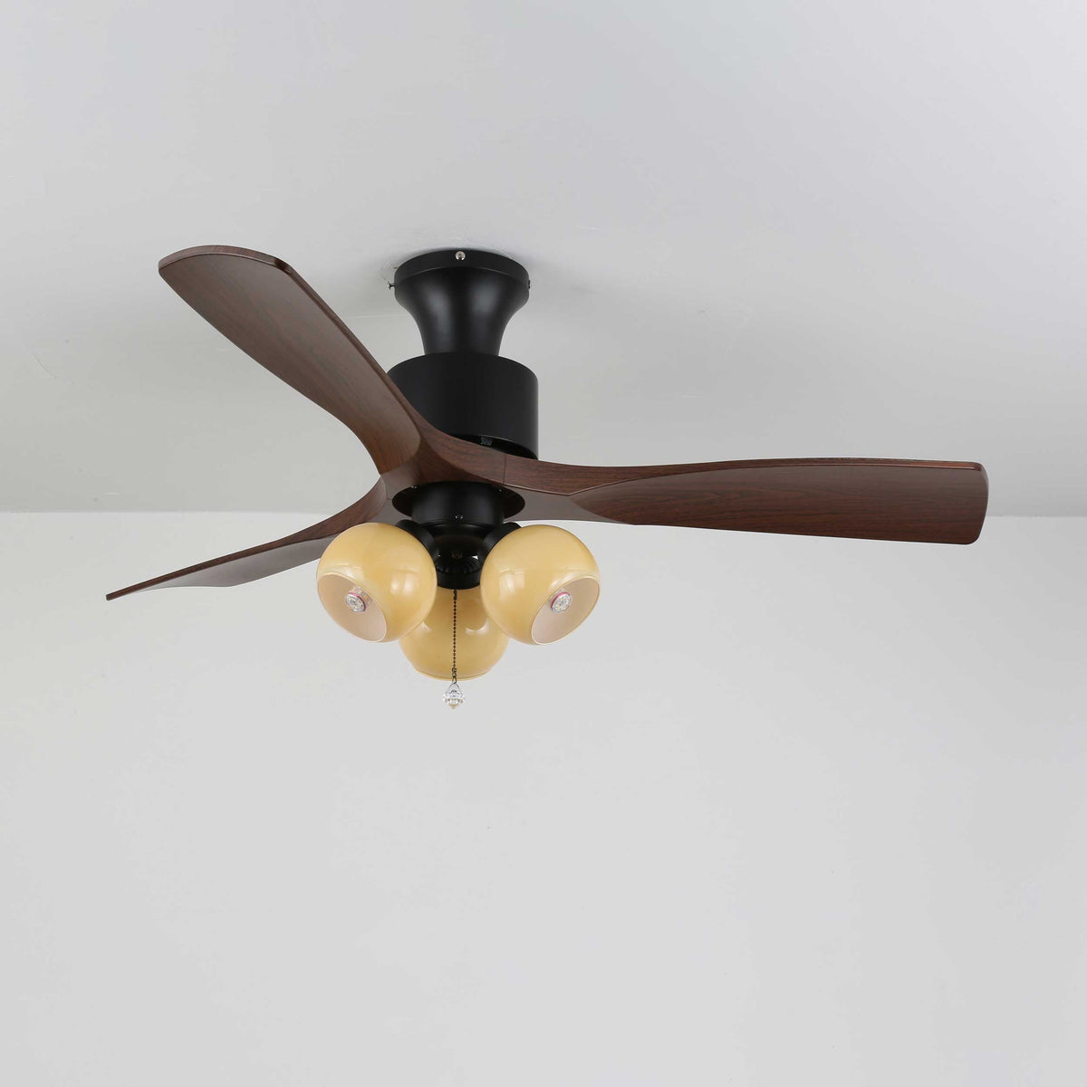 Gwen vintage-loftsventilator med glas og lys