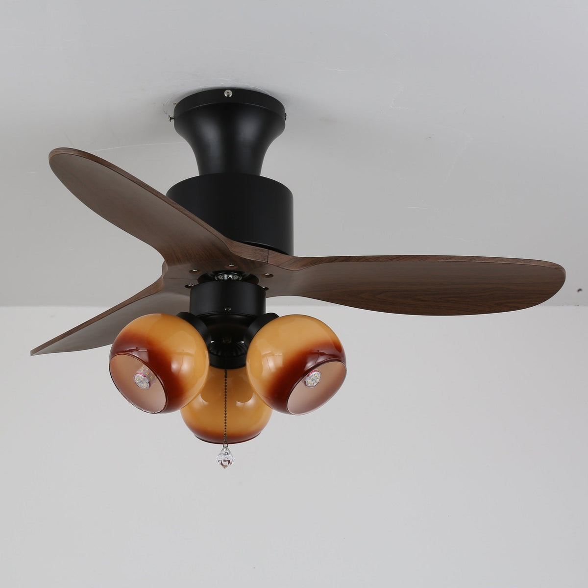 Gwen vintage-loftsventilator med glas og lys