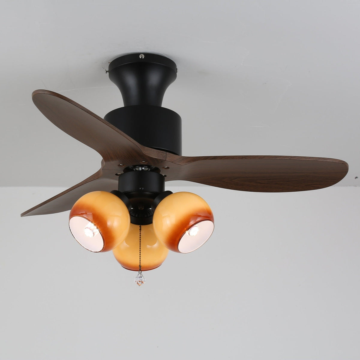 Gwen vintage-loftsventilator med glas og lys