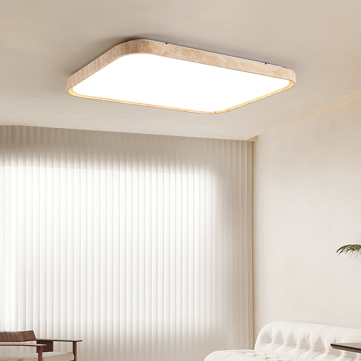 Aisle firkantet loftslampe i travertin