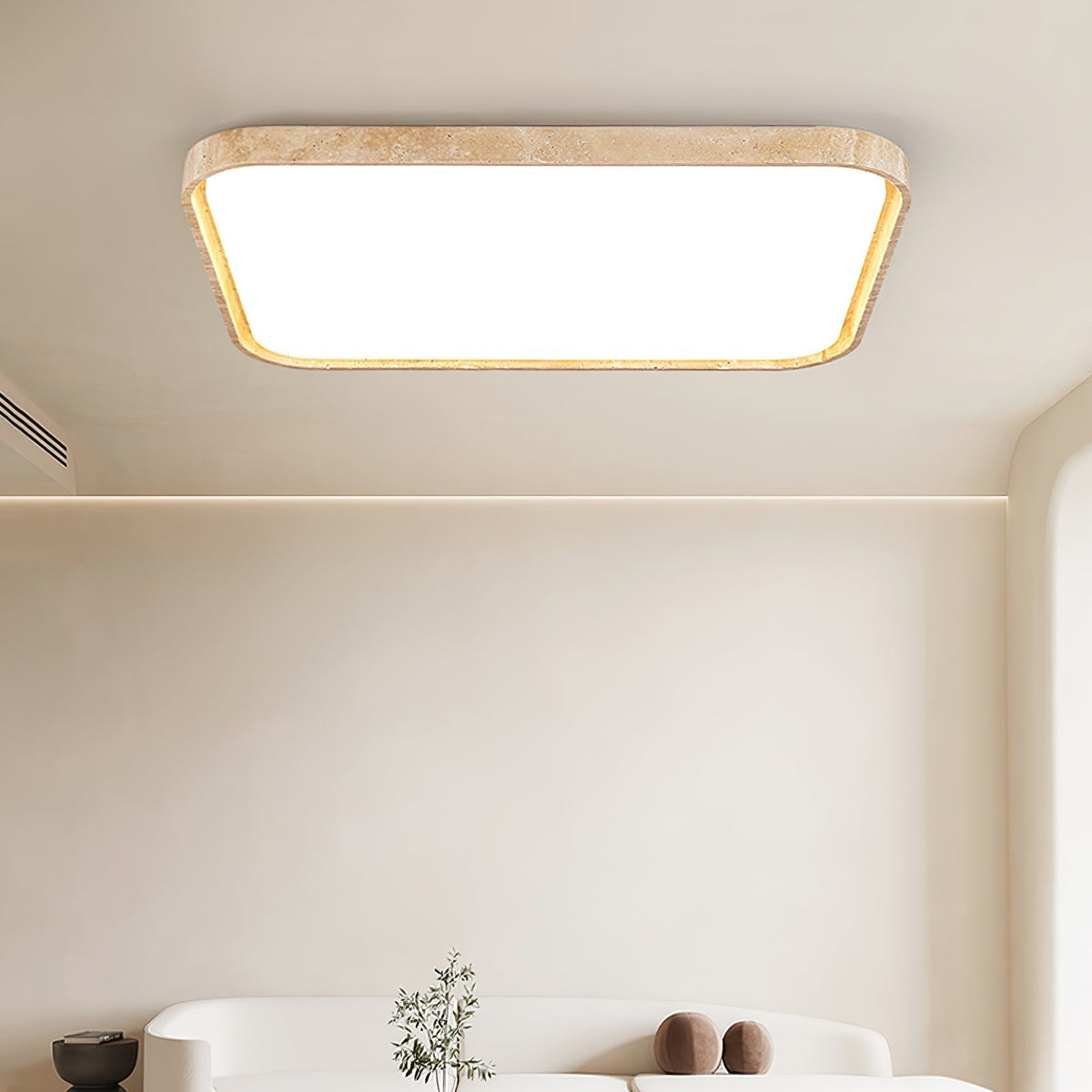 Aisle firkantet loftslampe i travertin